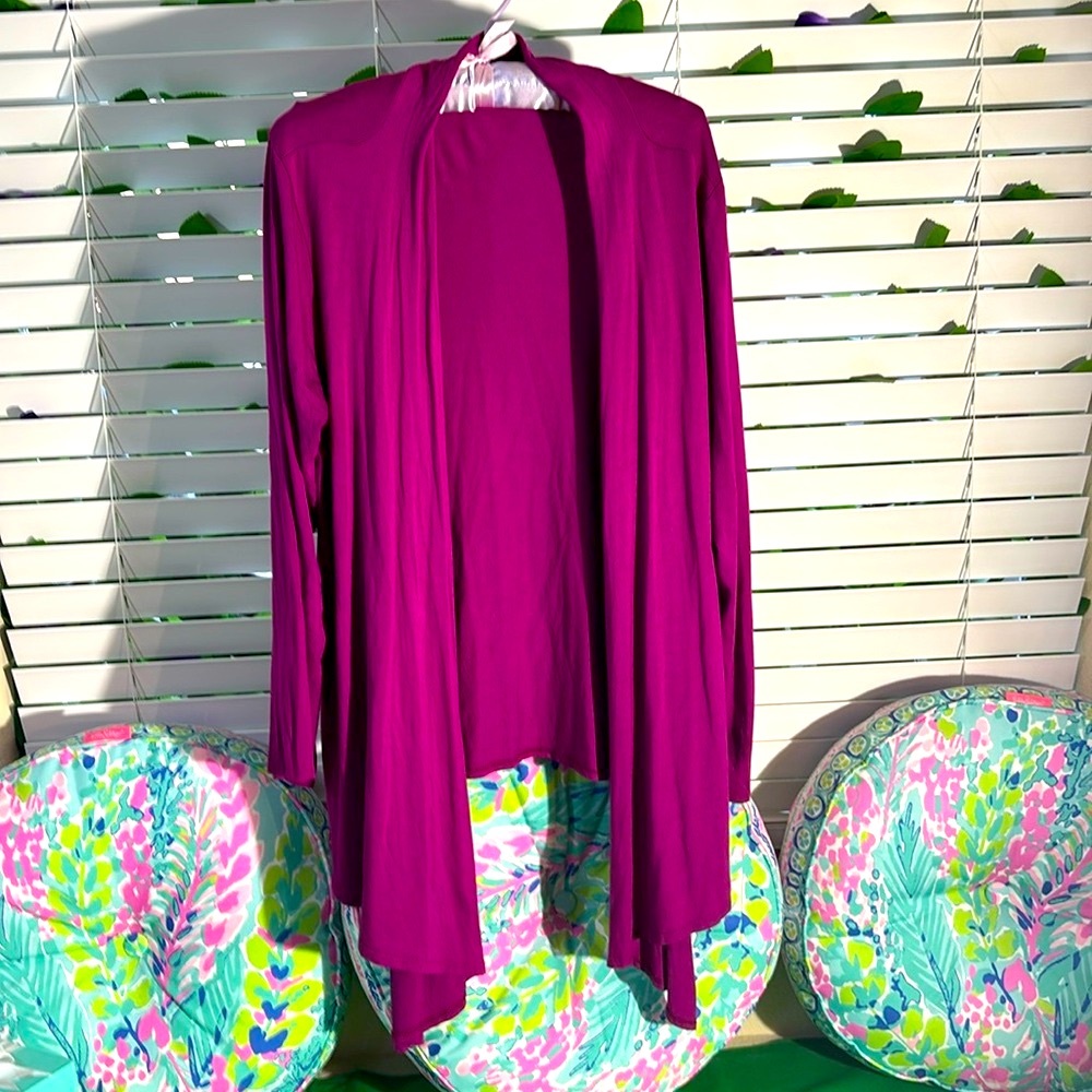 FashionNolic magenta open front jacket